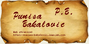 Puniša Bakalović vizit kartica